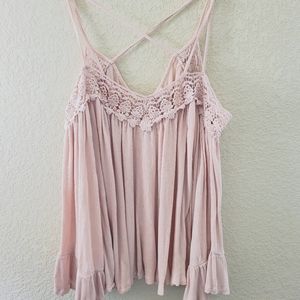 Sun & Shadow XS blush pink blouse.